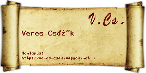 Veres Csák névjegykártya